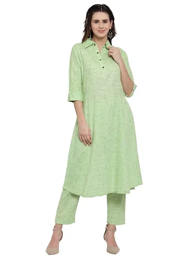 Sayesha Shirt Collar A-Line Women's Kurti with Pants(XS TO 7XL)