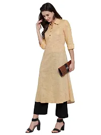 Sayesha Yellow Shirt Collar Women's Cotton Kurti-thumb2