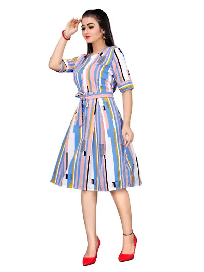 Women A-line Multicolor Dress