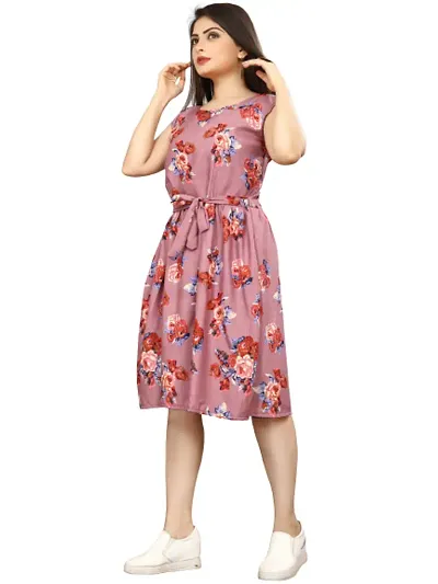 Stylish Poly Crepe A-Line Dress For Women