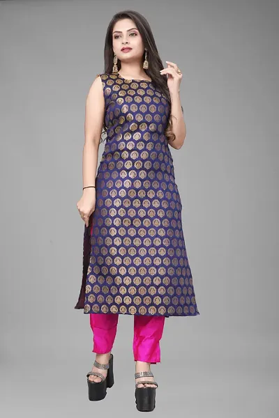 A-Line Woven Design Jacquard kurta Set