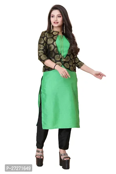 Stylish Soft Silk Kurta With Pant And Koti Set For Women