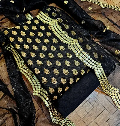 Stylish Banarasi Silk Jacquard Unstitched Suit