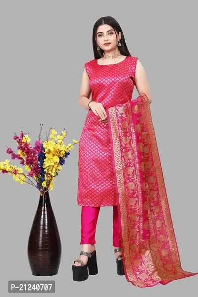 Stylish A-Line Pink Jacquard Jacquard kurta Set-thumb0