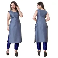 Stylish Soft Silk Kurta With Pant And Koti Set For Women-thumb1