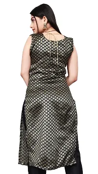 Stylish A-Line Black Woven Design Jacquard kurta Set-thumb1