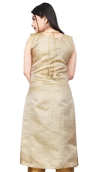 Stylish A-Line Beige Woven Design Jacquard kurta Set-thumb1