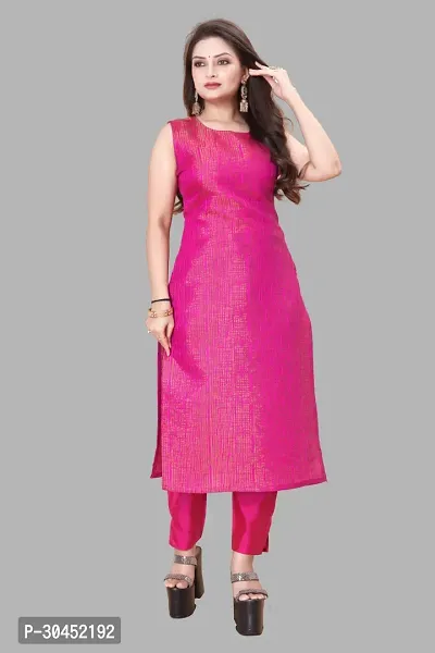 Elegant Pink Woven Design Jacquard Kurta Pant With Dupatta For Women-thumb2