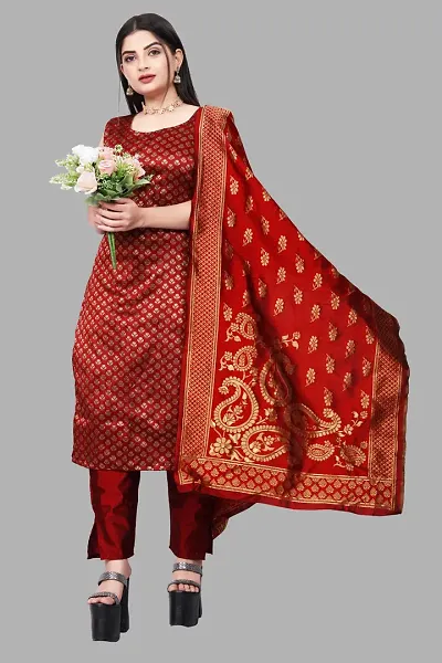 Stylish A-Line Jacquard Kurta Set