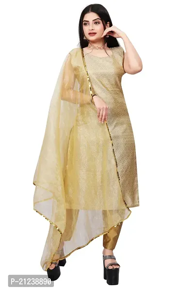 Stylish A-Line Beige Jacquard Jacquard kurta Set-thumb0