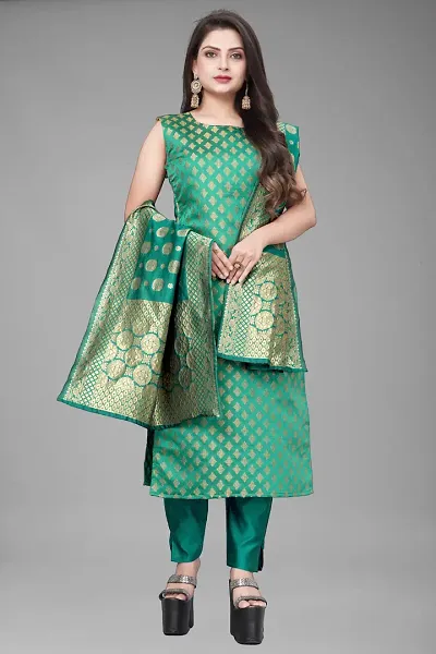 Fancy Jacquard Kurta Set For Women