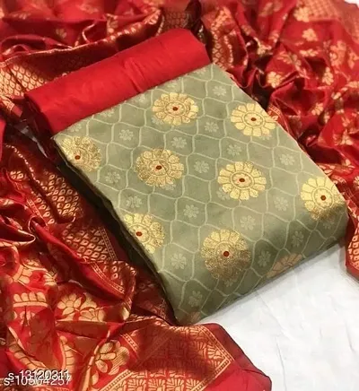 Festive Wear Banarasi Silk Blend Dress Materials
