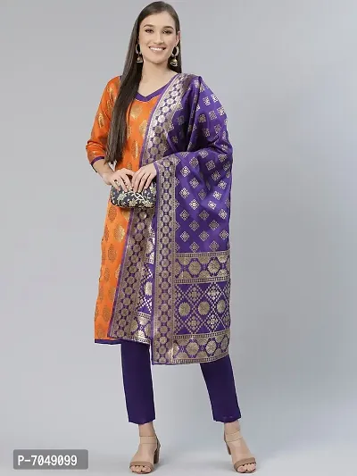 Trendy Jacquar UN-Stitched Salwar Suit With Banarasi Dupatta