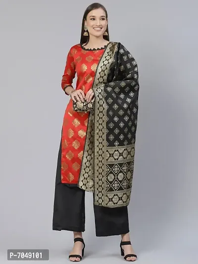 Trendy Jacquar UN-Stitched Salwar Suit With Banarasi Dupatta-thumb0