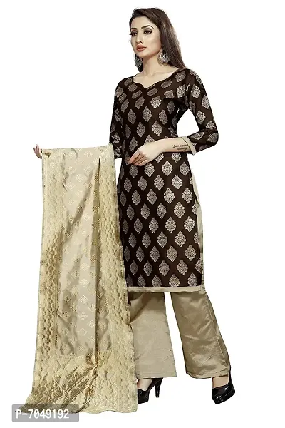 Trendy Jacquar UN-Stitched Salwar Suit With Banarasi Dupatta-thumb0