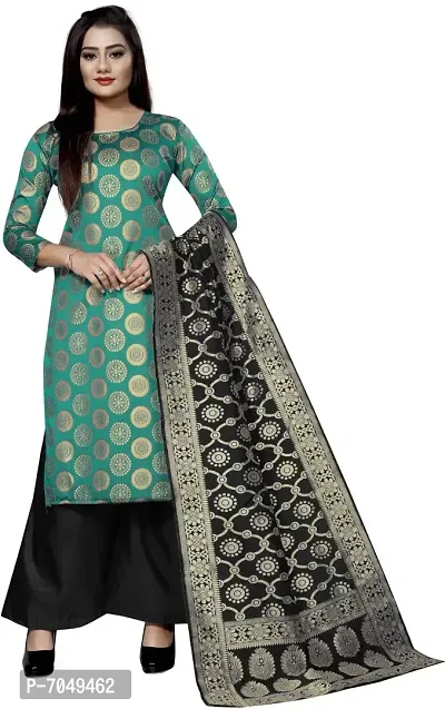 Trendy Jacquar UN-Stitched Salwar Suit With Banarasi Dupatta