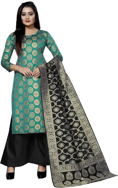 Elegant Banarasi Silk Jacquard Dress Material with Dupatta For Women