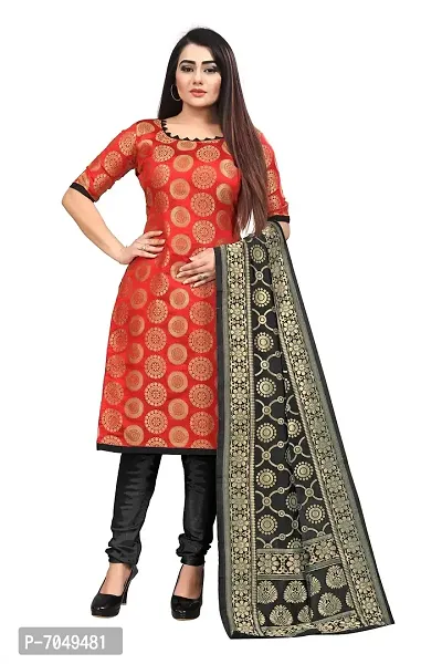 Trendy Jacquar Un-Stitched Salwar Suit With Banarasi Dupatta