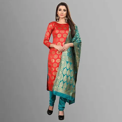 Classy Banarasi Silk Jacquard Unstitched Suit