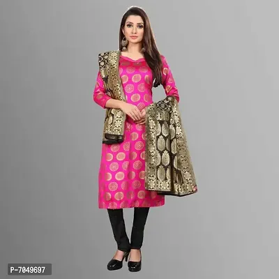 Trendy Jacquar UN-Stitched Salwar Suit With Banarasi Dupatta