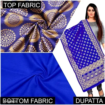 Trendy Jacquar UN-Stitched Salwar Suit With Banarasi Dupatta