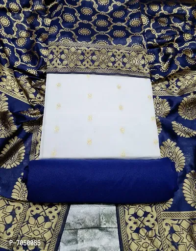 Trendy Jacquar UN-Stitched Salwar Suit With Banarasi Dupatta