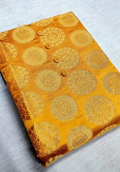Fancy Printed Banarasi Silk Jacquard Weave Kurta Material