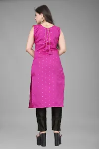 A-Line Pink Woven Design Jacquard Kurti-thumb1