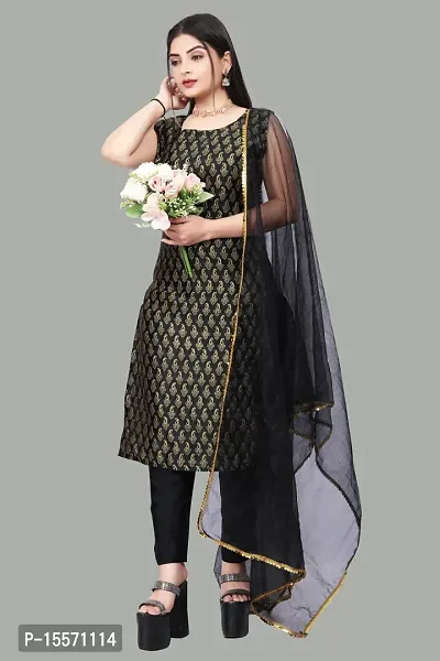 Stylish Fancy Banarasi Silk Kurta With Bottom Wear And Dupatta Set For Women