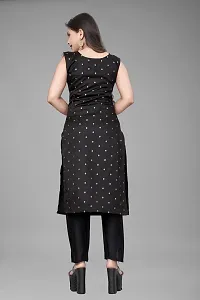 A-Line Black Woven Design Jacquard kurta Set-thumb1