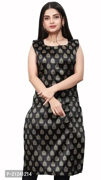 Stylish A-Line Black Woven Design Jacquard kurta Set