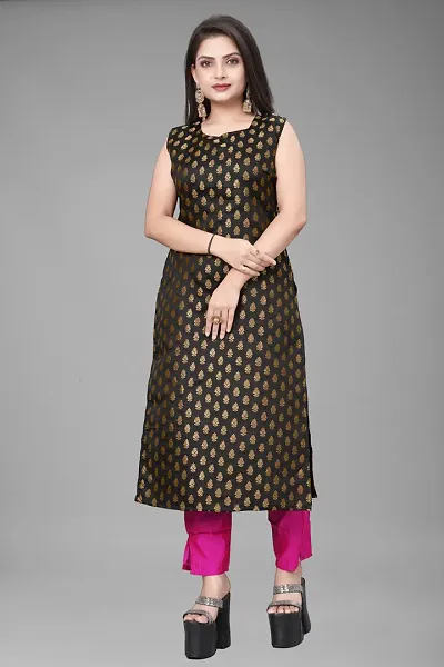 A-Line Woven Design Jacquard kurta Set