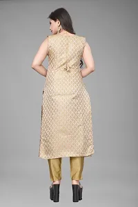 A-Line Black Woven Design Jacquard kurta Set-thumb1