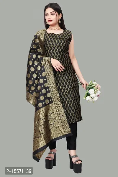 Stylish Fancy Banarasi Silk Kurta With Bottom Wear And Dupatta Set For Women