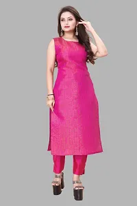 Elegant Pink Woven Design Jacquard Kurta Pant With Dupatta For Women-thumb1