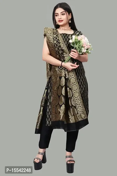 Stylish Fancy Banglori Silk Kurta With Bottom Wear And Dupatta Set For Women-thumb0