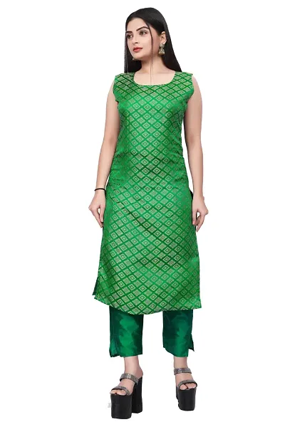 Stylish A-Line Jacquard Woven Design Kurta