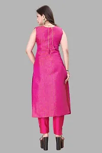 Elegant Pink Woven Design Jacquard Kurta Pant With Dupatta For Women-thumb2