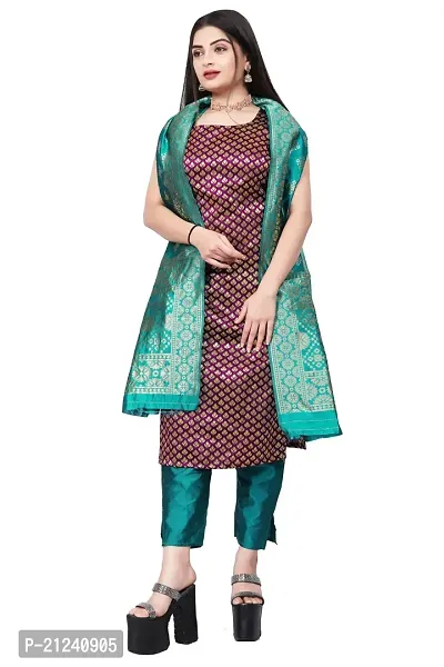 Stylish A-Line Purple Jacquard Jacquard kurta Set-thumb0