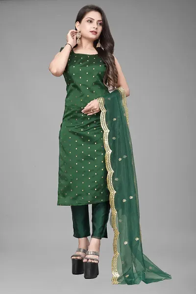 Elegant Jacquard Jacquard Weave Dress Material With Dupatta For Women