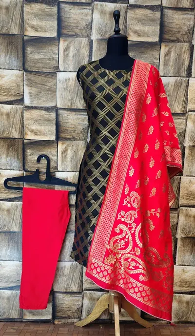 Stylish Jacquard Woven Kurta Bottom Dupatta