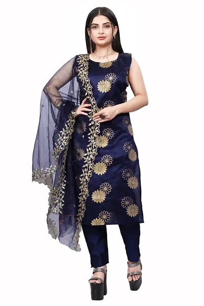 A-Line Woven Design Jacquard kurta Set