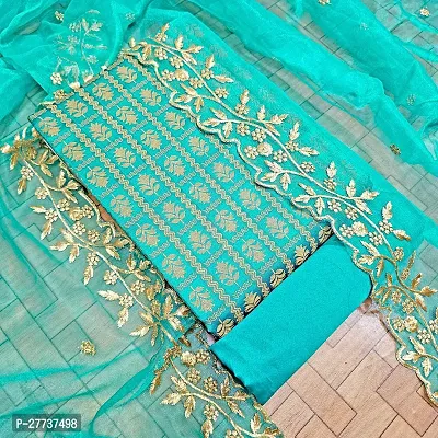 Elegant Banarasi Silk Jacquard Weave Dress Material with Dupatta For Women