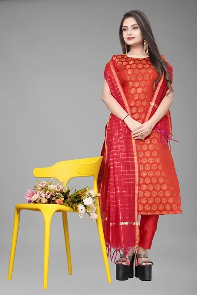 Fancy Jacquard Kurta Set For Women