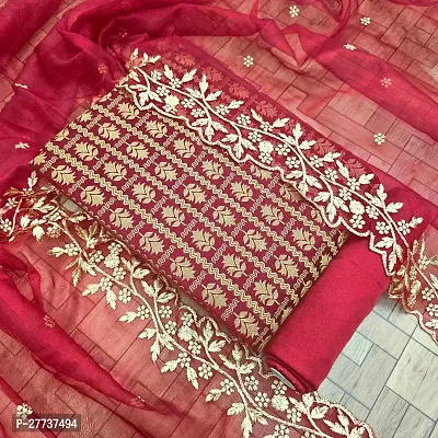 Elegant Banarasi Silk Jacquard Weave Dress Material with Dupatta For Women