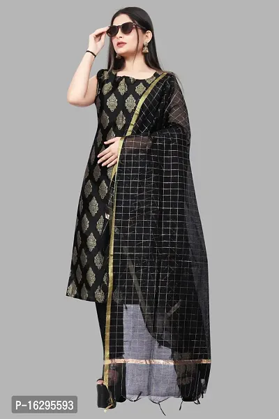 Stylish Fancy Jacquard Unstitched Dress Material Top With Bottom And Dupatta Set For Women