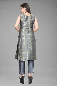 A-Line Grey Woven Design Jacquard kurta Set-thumb2