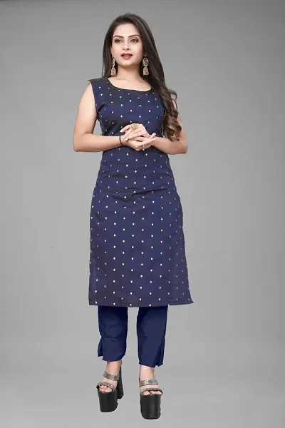 A-Line Woven Design Jacquard kurta Set