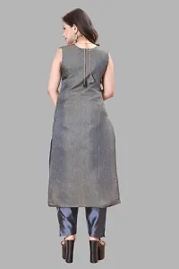 Elegant Grey Woven Design Jacquard Kurta Pant With Dupatta For Women-thumb2