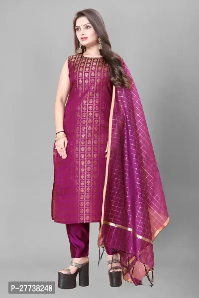 Elegant Banarasi Silk Jacquard Weave Dress Material with Dupatta For Women